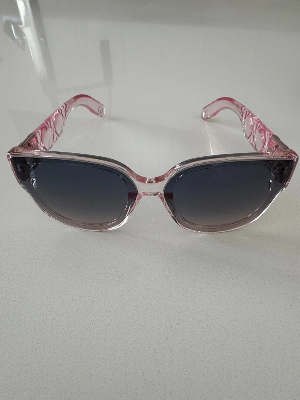 Dior Crystal Pink Cat-Eye Sunglasses with Dark Gradient Lenses